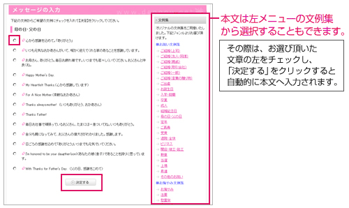 メッセージの入力 ご利用方法 電報ドットネット