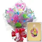 キャンディーブーケ電報　プレシャススマイル　台紙：ロイヤルマーガレットイエロー