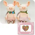 ぬいぐるみ電報　ブタのピンクのウェディング　ペア★Ｍサイズ（25cm）★　台紙：アートセレクション　HAPPY　WEDDING