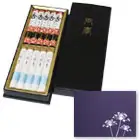 特製塗箱お線香セット（台紙：布貼り 曼珠沙華）