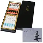 特製塗箱お線香セット（台紙：布貼り 黒箔押し 哀歌）