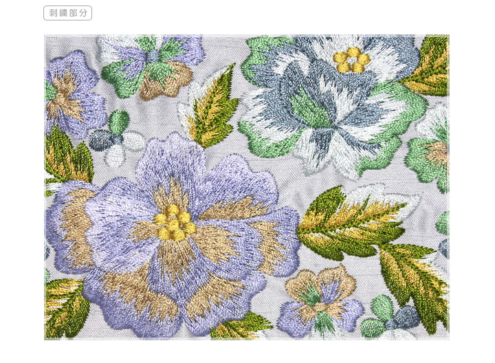 刺繍部分 お悔やみ電報 刺繍 翠雲花